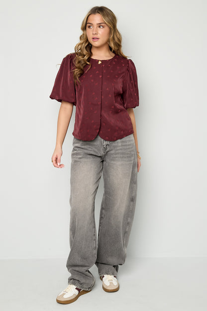 Damen Top Herz Elegant | Acetat | Mehrfarbig