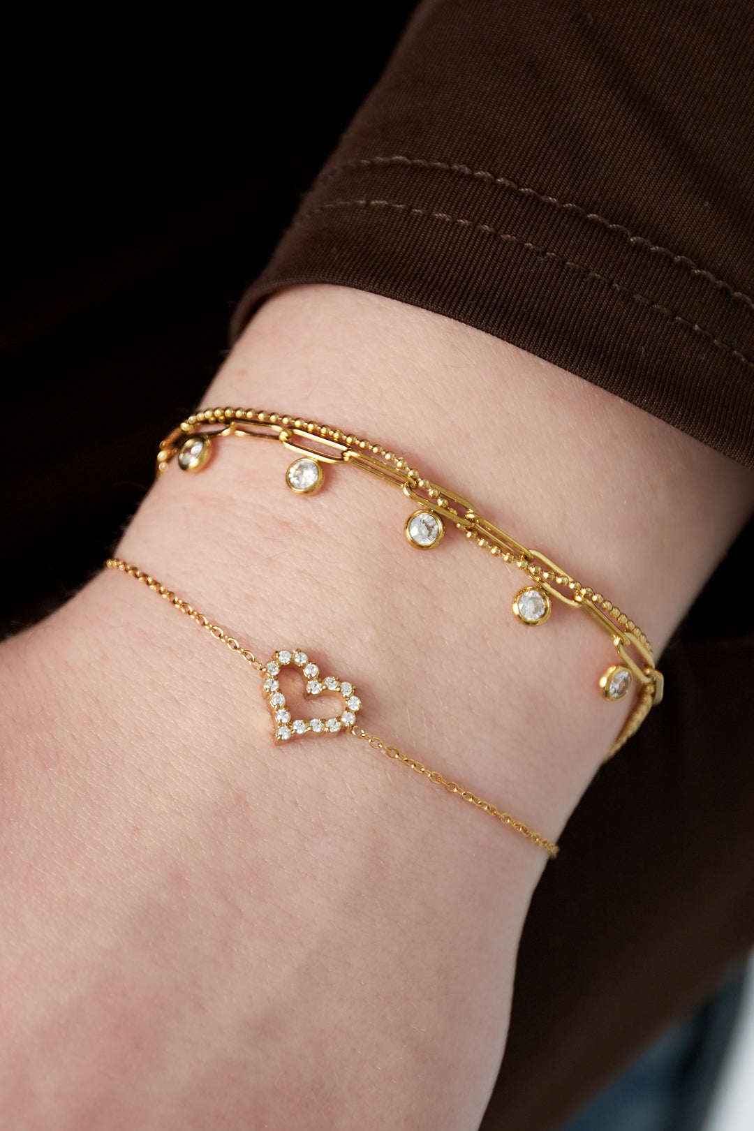 strass herz armband