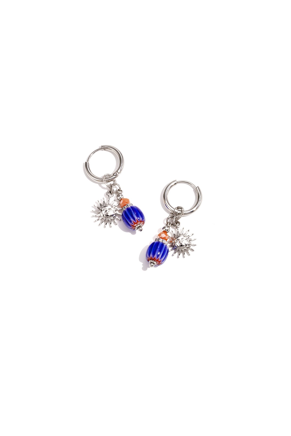 damen charm-ohrringe sonne | edelstahl | goldfarbe