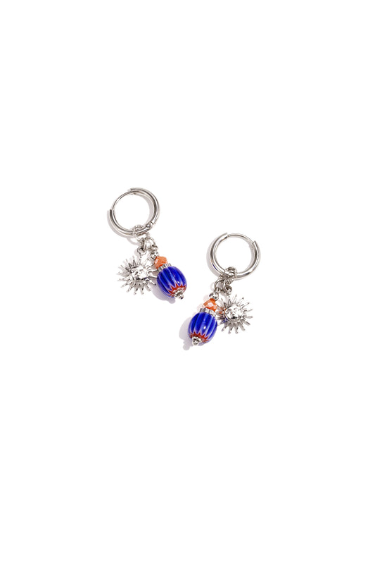 Damen Charm-Ohrringe Sonne | Edelstahl | Goldfarbe