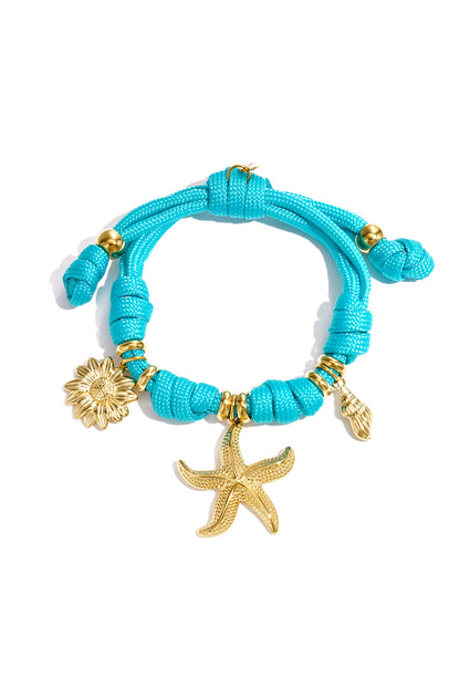 Seilarmband mit Knoten und verschiedenen Anhängern