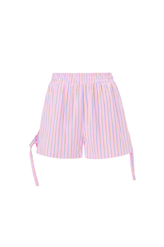 Damen Shorts Streifen Bindeband | Baumwolle | Mehrfarbig