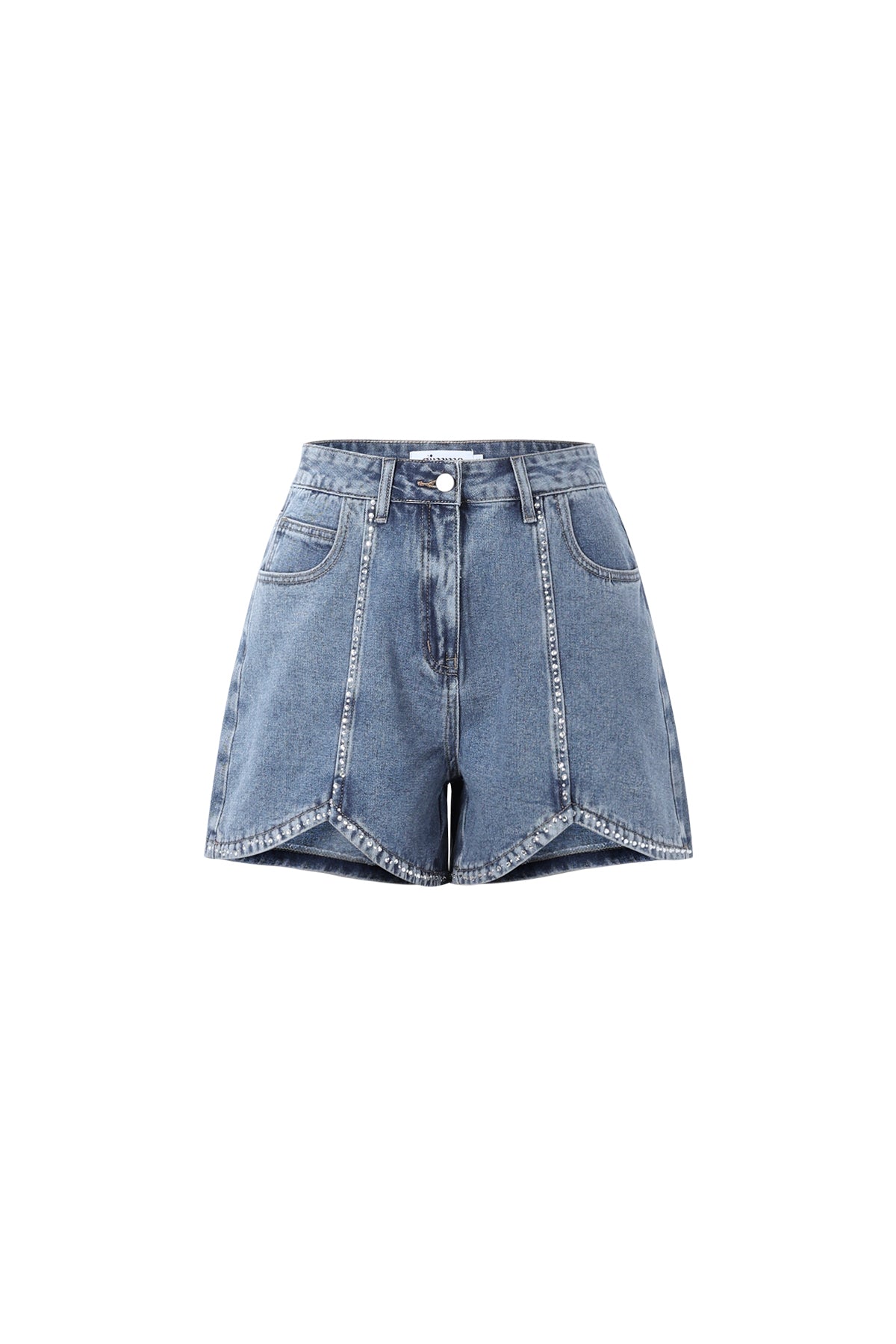 strass denim shorts