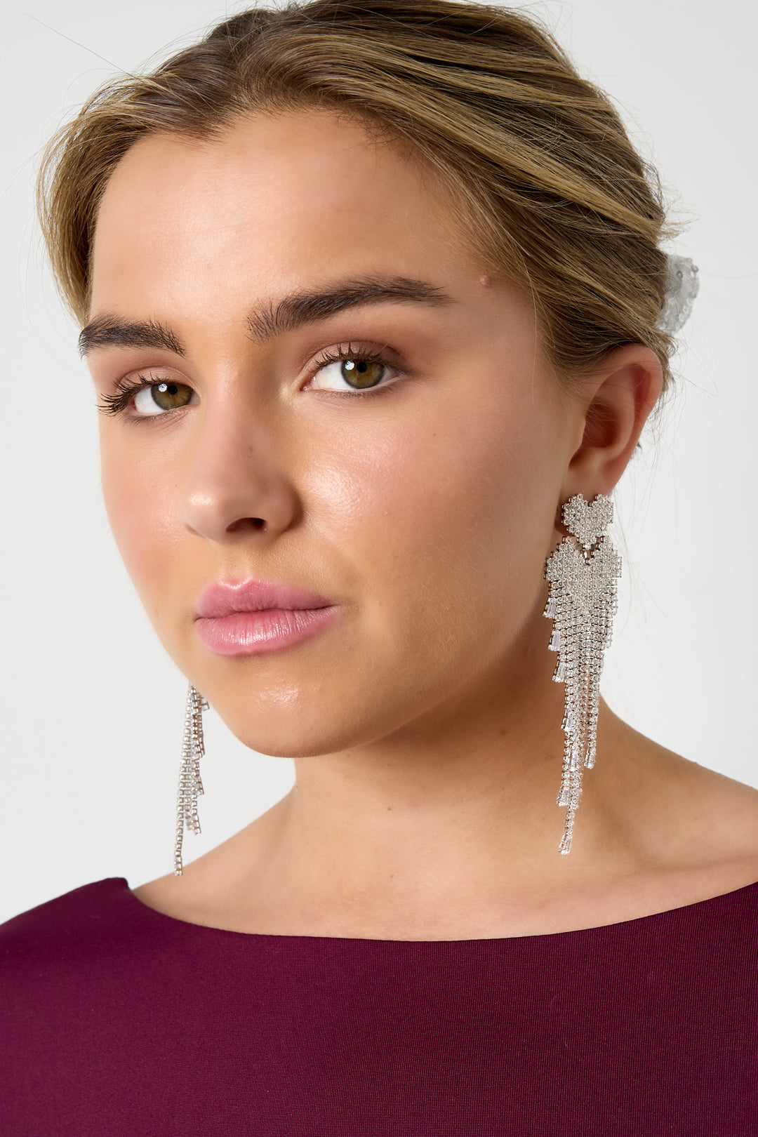 Damen Ohrhaenger Herz Zirkon | Kupfer | Gold & Silber