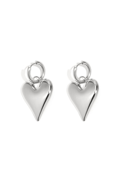 Damen Ohrhänger Herz-Anhänger | Edelstahl 304S | Gold & Silber