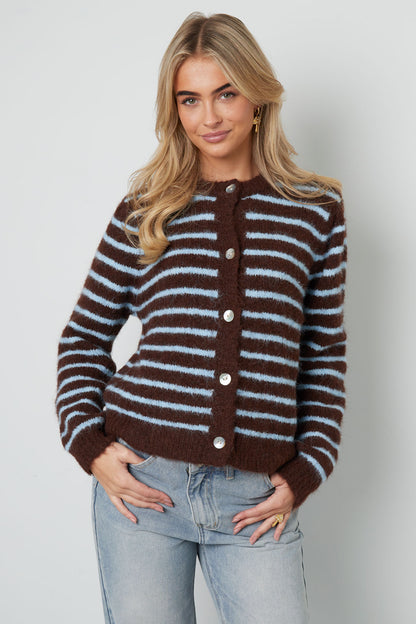 Damen Cardigan Gestreift | Polyester | Mehrfarbig