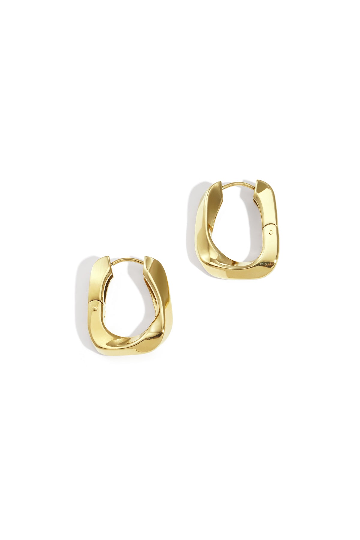 Damen Creolen Rechteck | Edelstahl | Goldfarbe & Silberfarbe