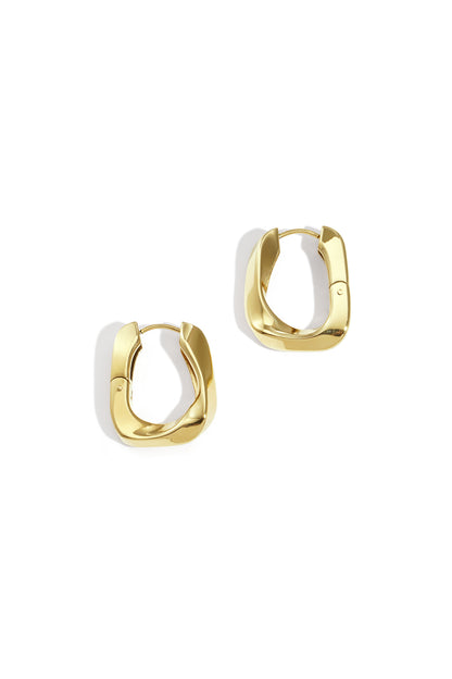 Damen Creolen Rechteck | Edelstahl | Goldfarbe & Silberfarbe