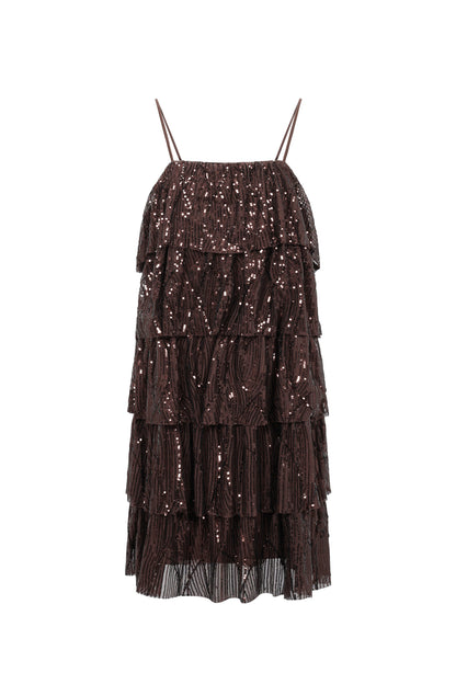 Damen Minikleid Pailletten Festlich | Polyester | Mehrfarbig