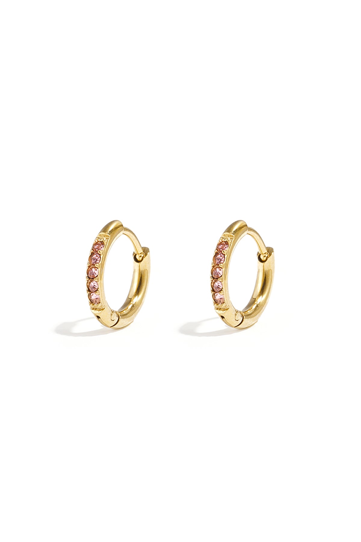 Damen Ohrringe Strass Kristall | Edelstahl | Rosa & Weiss