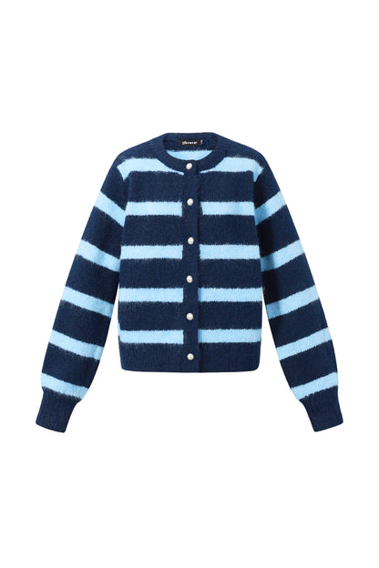 Damen Cardigan Streifen Gestrickt | Polyester | Mehrfarbig