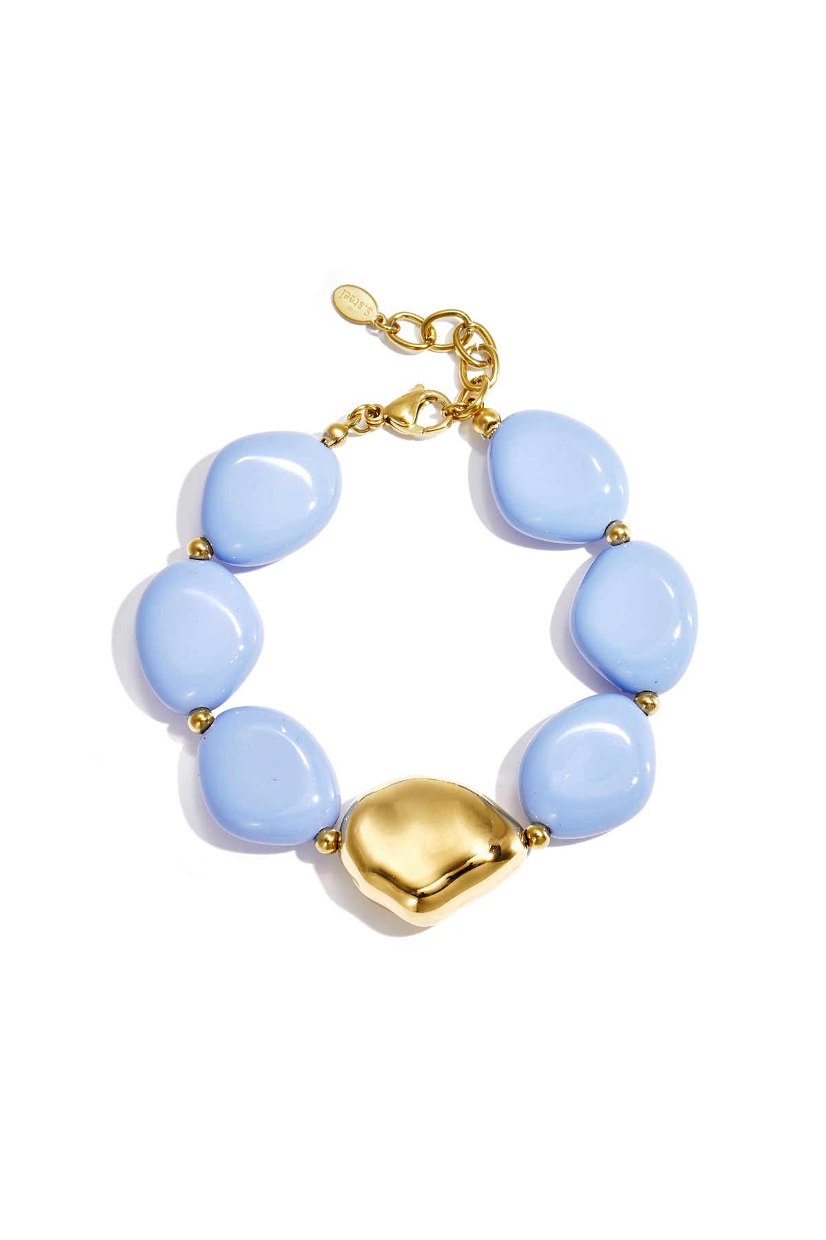 perlenarmband mit organisch geformter statement-perle