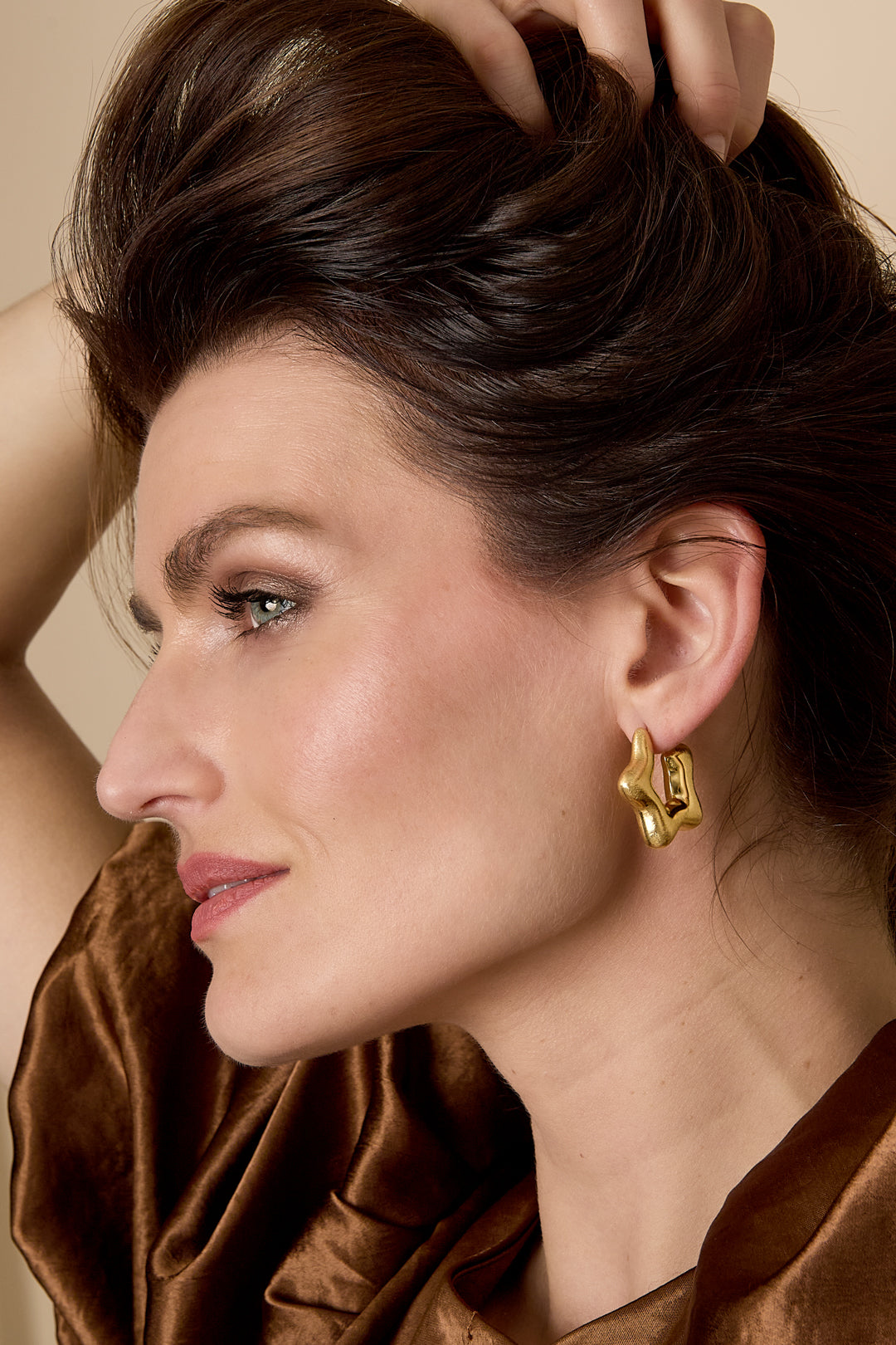 Damen Creolen Stern | 304S-Edelstahl | Goldfarbe & Silberfarbe