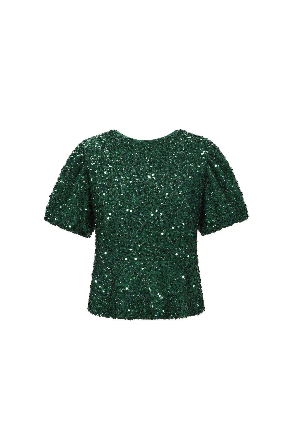 damen top pailletten kurzarm casual | polyester | mehrfarbig