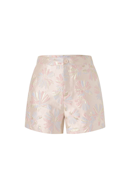 Gewebte Polyesterfaser Damen-Shorts Elegantes Blumenmuster