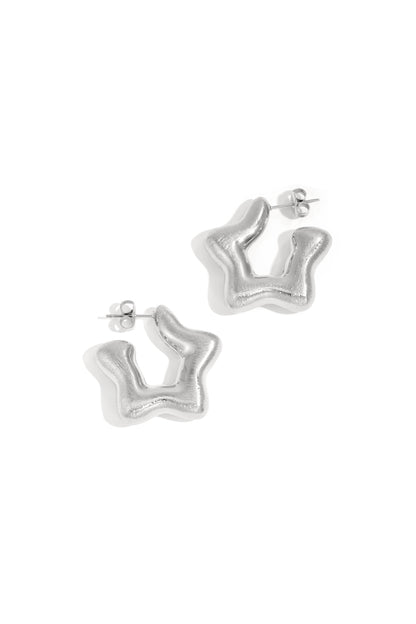 Damen Creolen Stern | 304S-Edelstahl | Goldfarbe & Silberfarbe