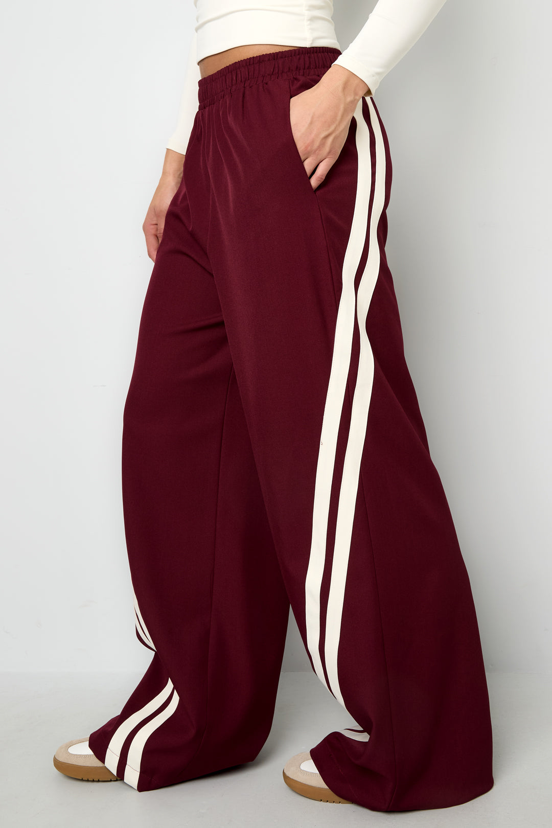 Damen Hose Gestreift | Polyester | Mehrfarbig