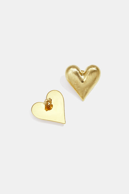Damen Ohrstecker Herz | 304S-Edelstahl | Goldfarbe & Silberfarbe