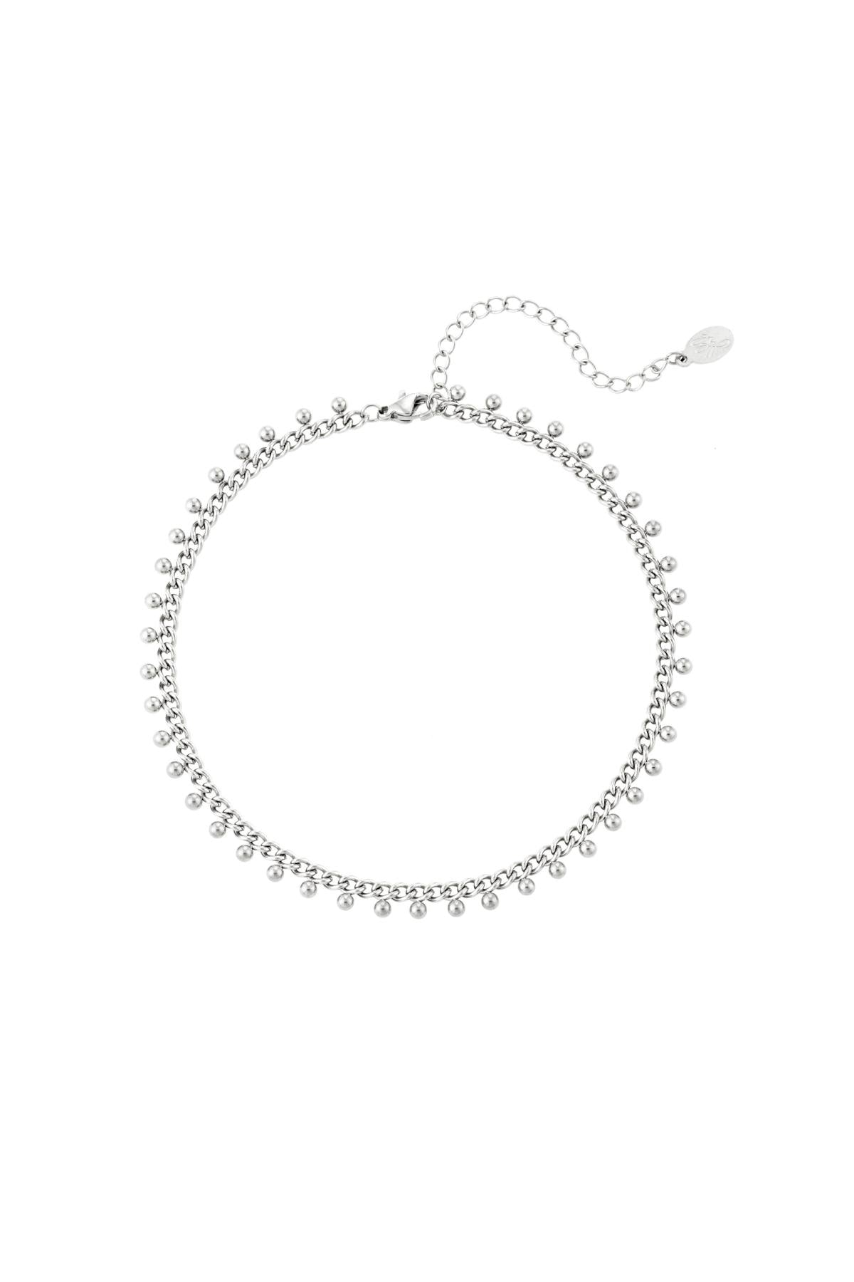 Damen Fußkette Punkte Anhänger | Edelstahl | Silberfarbe