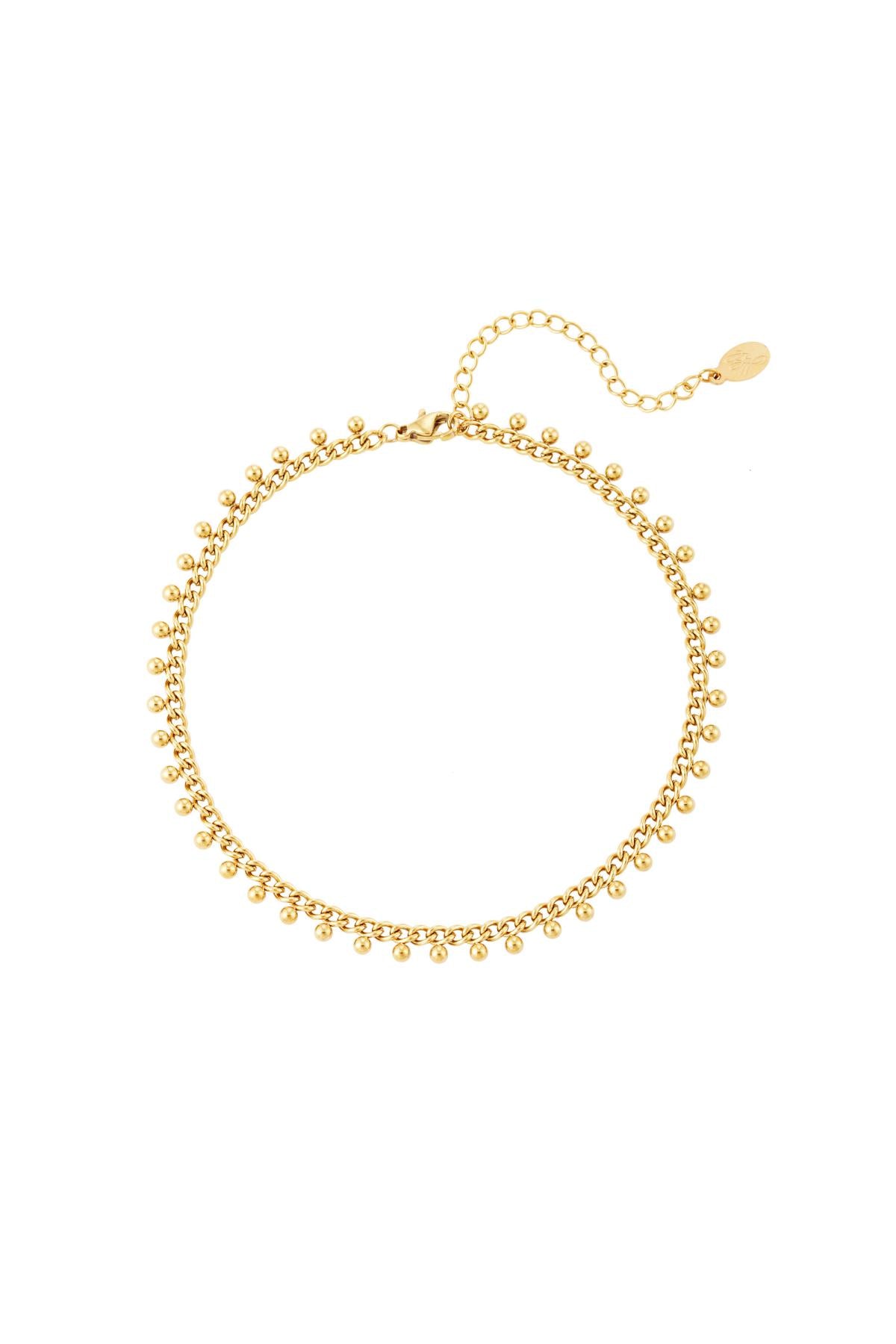 Damen Fußkette Punkte Anhänger | Edelstahl | Silberfarbe