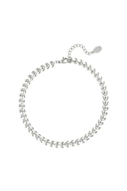 Damen Fußkette Blätter Anhänger | Edelstahl | Goldfarbe & Silberfarbe