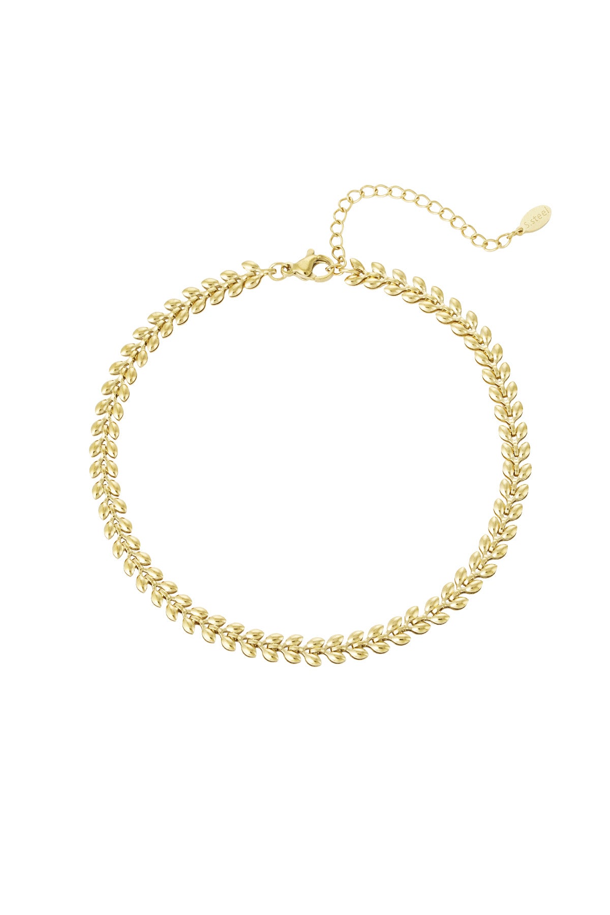 damen fußkette blätter anhänger | edelstahl | goldfarbe & silberfarbe