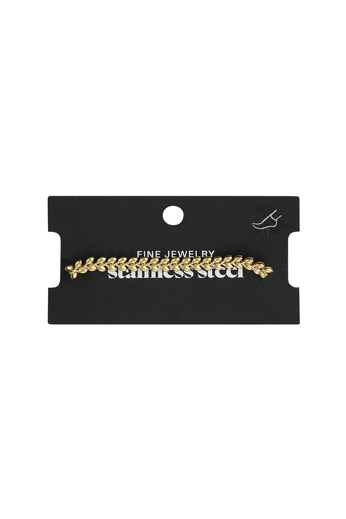 Damen Fußkette Blätter Anhänger | Edelstahl | Goldfarbe & Silberfarbe