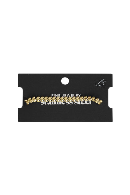 Damen Fußkette Blätter Anhänger | Edelstahl | Goldfarbe & Silberfarbe