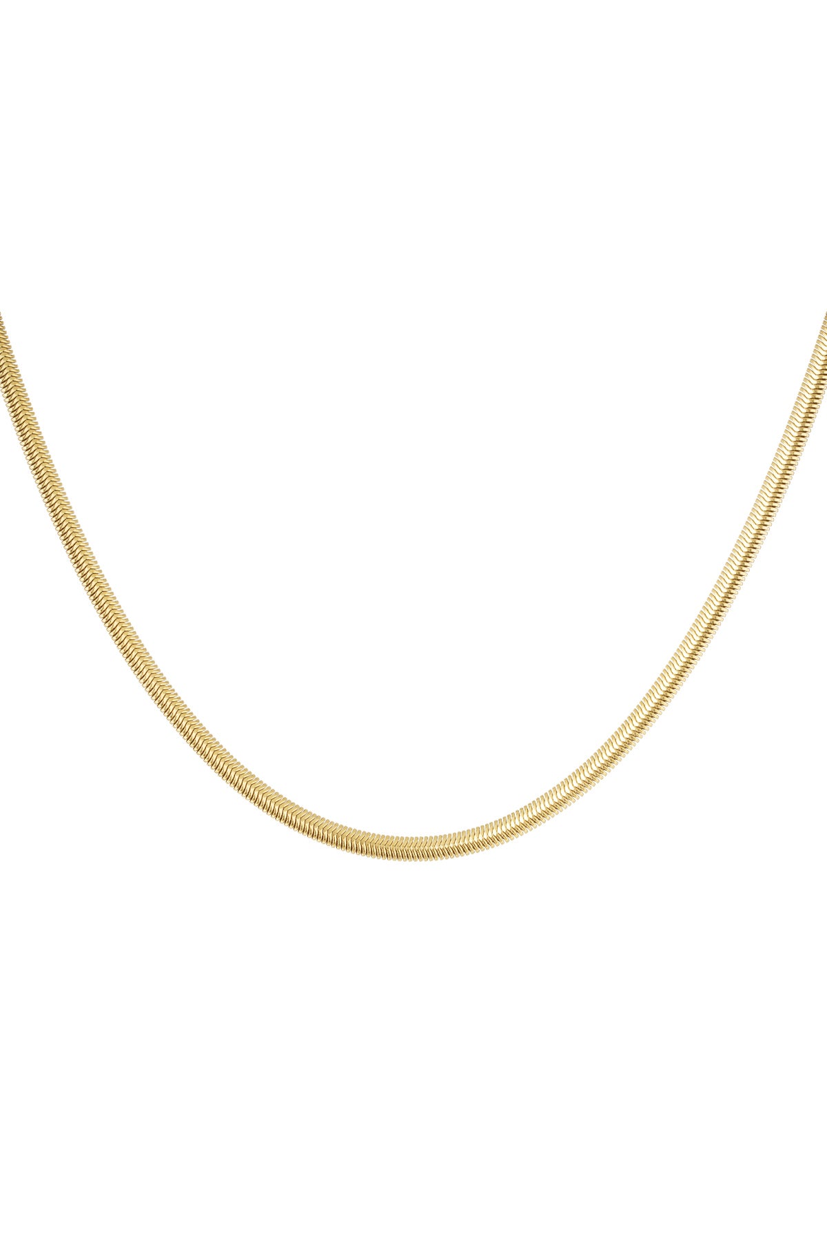 Damen Halskette Flach Aufdruck | Edelstahl | Goldfarbe