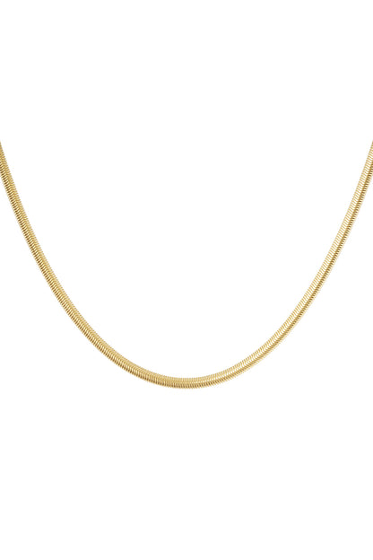 Damen Halskette Flach Aufdruck | Edelstahl | Goldfarbe