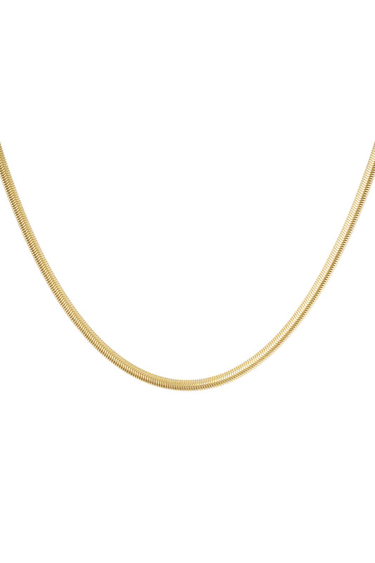 Damen Halskette Flach Aufdruck | Edelstahl | Goldfarbe