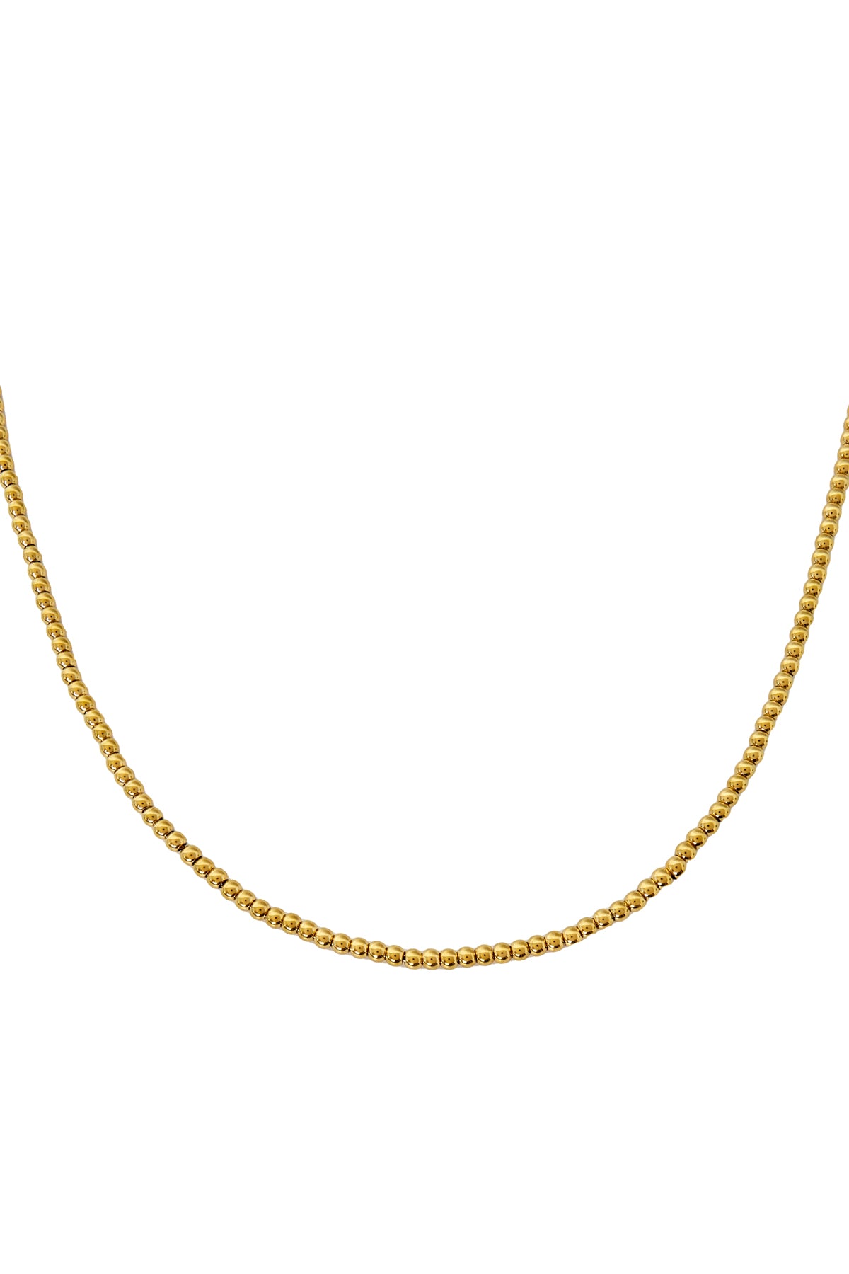 Damen Perlenkette Schlüsselbein 5mm | Edelstahl | Goldfarbe & Silberfarbe