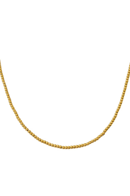 Damen Perlenkette Schlüsselbein 5mm | Edelstahl | Goldfarbe & Silberfarbe