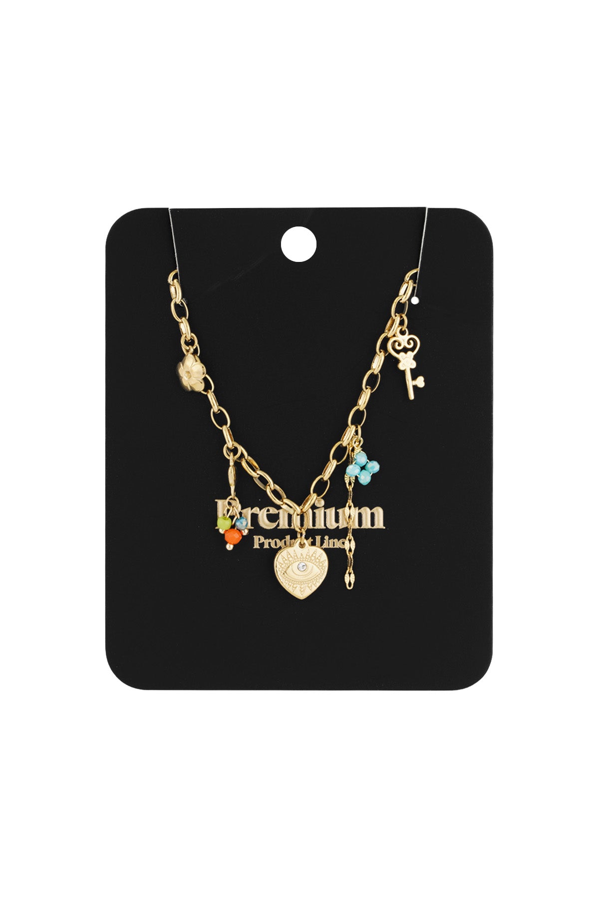 Damen Halskette Secret Love Blume Herz | 304S-Edelstahl | Goldfarbe