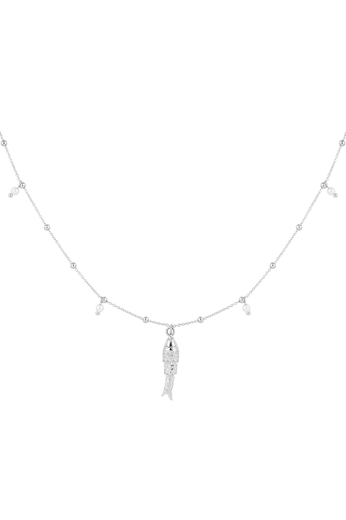 damen halskette fisch kunstperle | 304s-edelstahl | silberfarbe & goldfarbe
