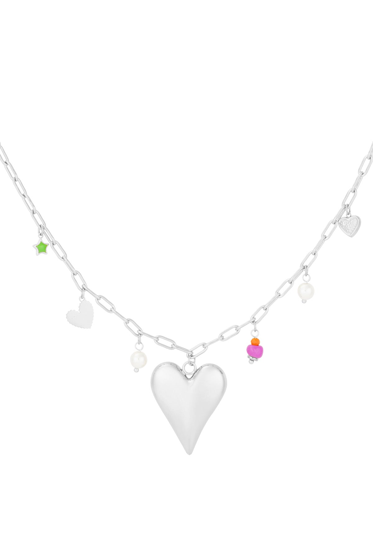 Damen Halskette Love Moment Herz | 304S-Edelstahl | Goldfarbe & Silberfarbe