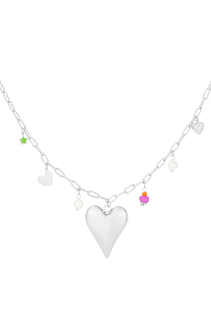 Damen Halskette Love Moment Herz | 304S-Edelstahl | Goldfarbe & Silberfarbe