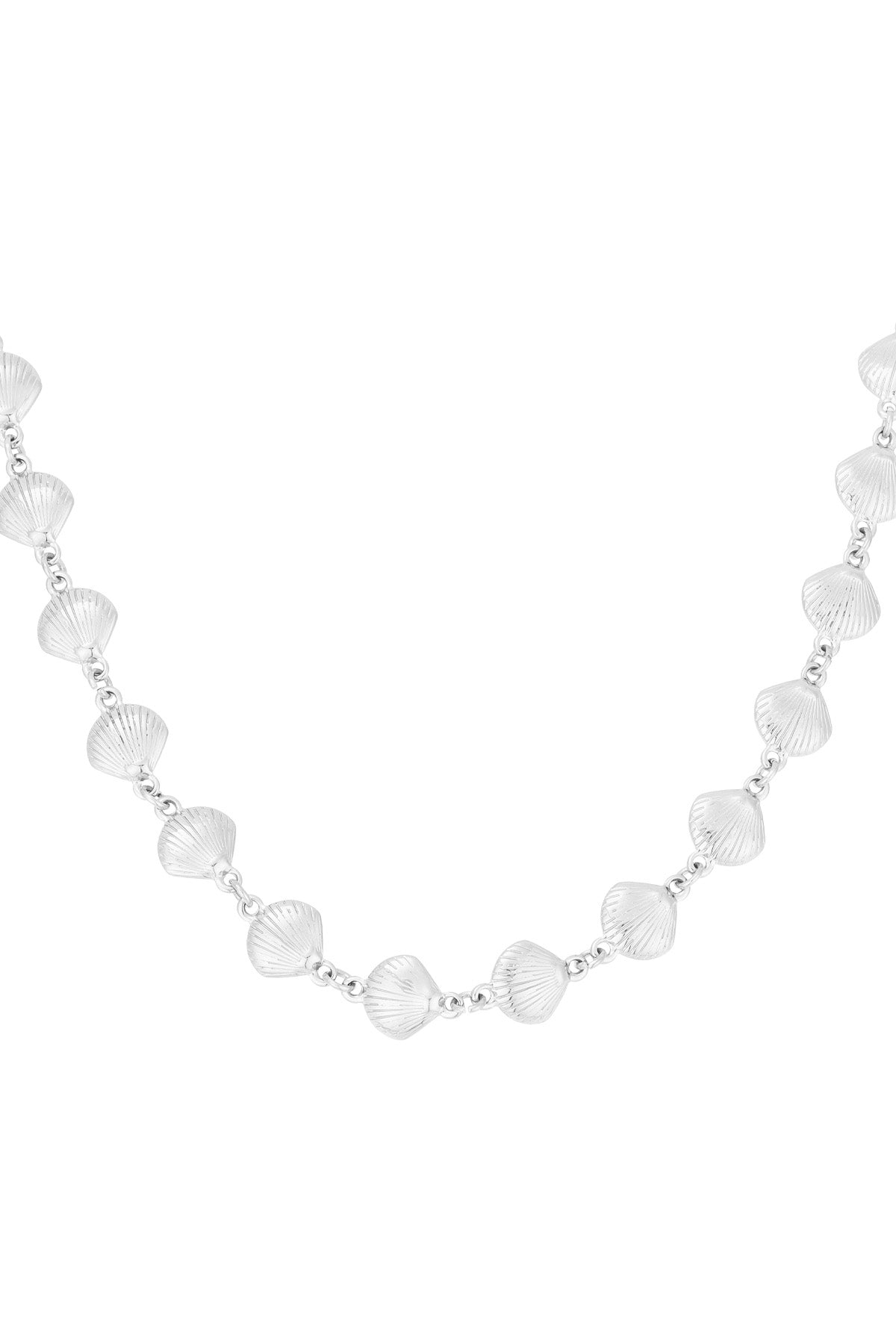 damen halskette muscheltrio | edelstahl | silberfarbe