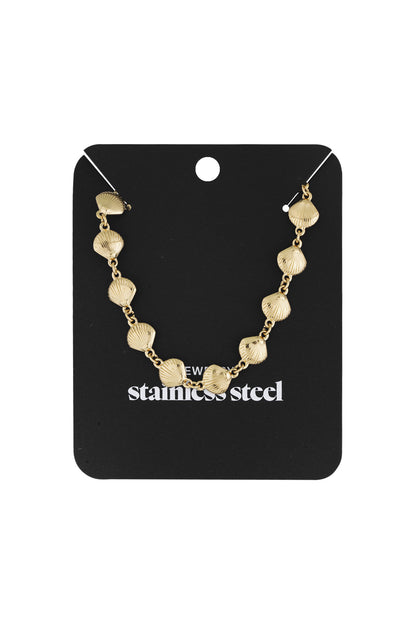 Damen Halskette Muscheltrio | Edelstahl | Silberfarbe