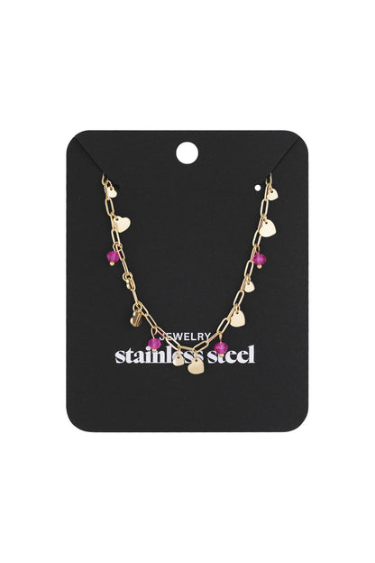 Damen Halskette Voller Liebe Herz Roségold | Edelstahl | Rosa