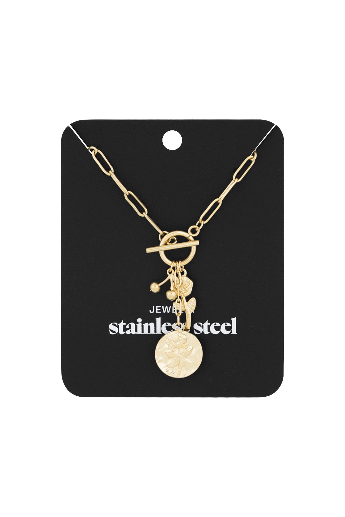 Damen Halskette Schlafende Rose | Edelstahl | Goldfarbe & Silberfarbe