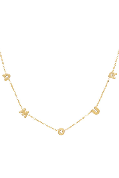 Damen Halskette Amour Kurz | Edelstahl | Goldfarbe & Silberfarbe