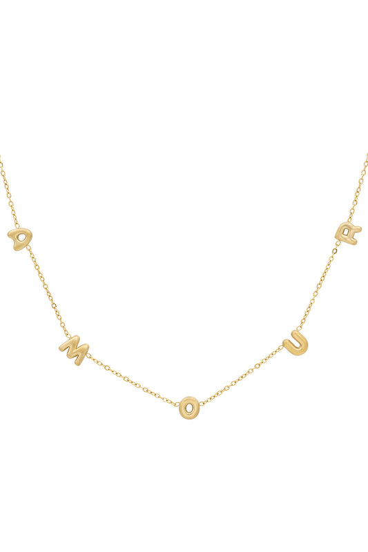 Damen Halskette Amour Kurz | Edelstahl | Goldfarbe & Silberfarbe