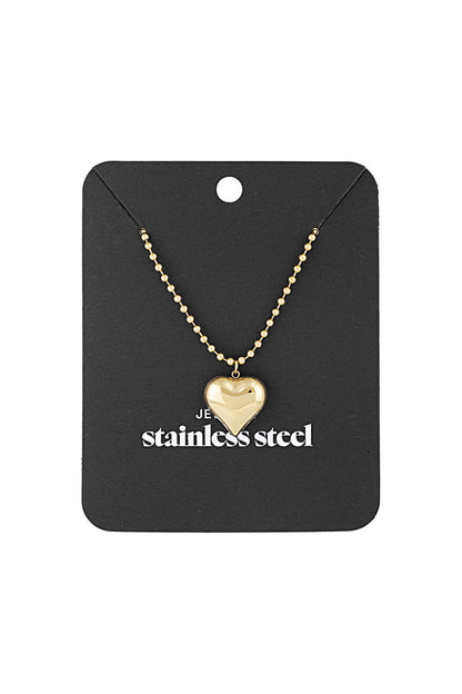 Damen Halskette Viel Liebe Herz | Edelstahl | Goldfarbe & Silberfarbe