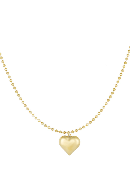 Damen Halskette Viel Liebe Herz | Edelstahl | Goldfarbe & Silberfarbe