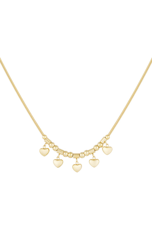 Damen Halskette Liebhaber Herz | Edelstahl | Goldfarbe & Silberfarbe