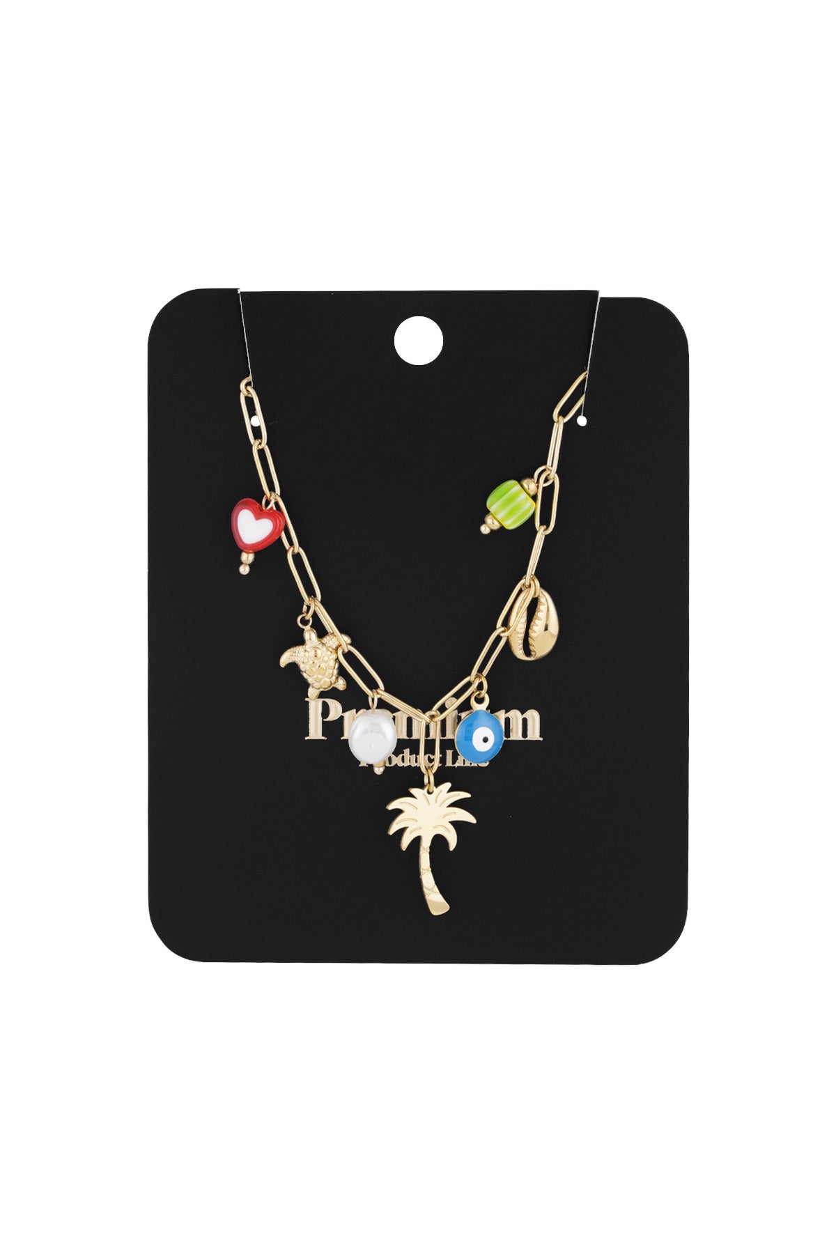 damen halskette tropische brise | 304s-edelstahl | goldfarbe
