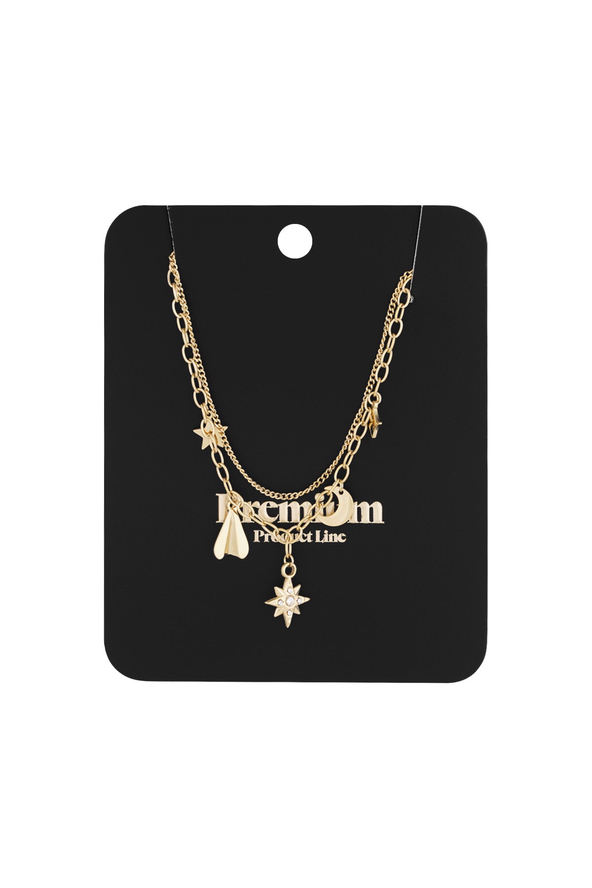 Damen Halskette Sonne Strass Charm | 304S-Edelstahl | Goldfarbe & Silberfarbe