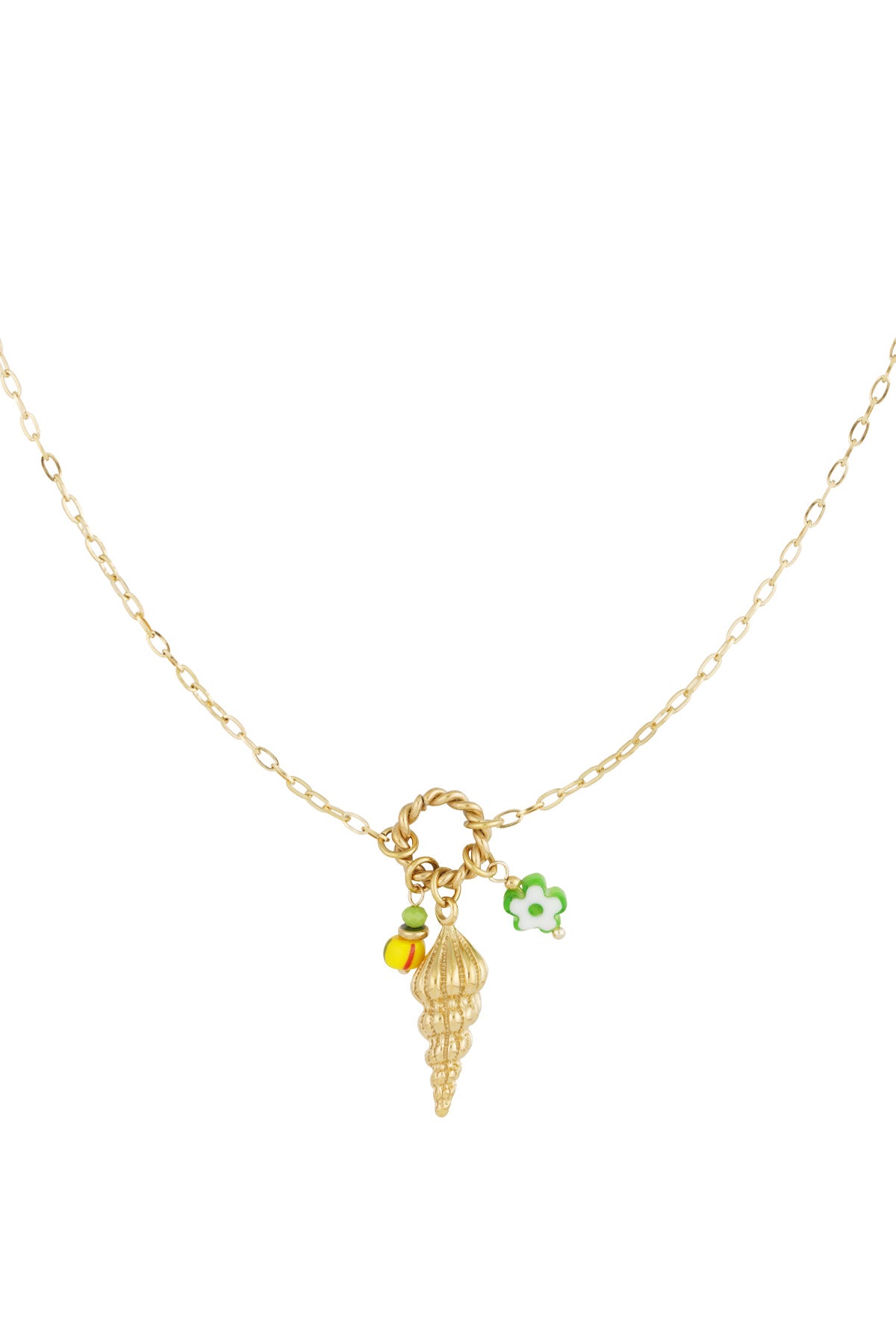 Damen Muschelkette Marine Lang | Edelstahl | Goldfarbe