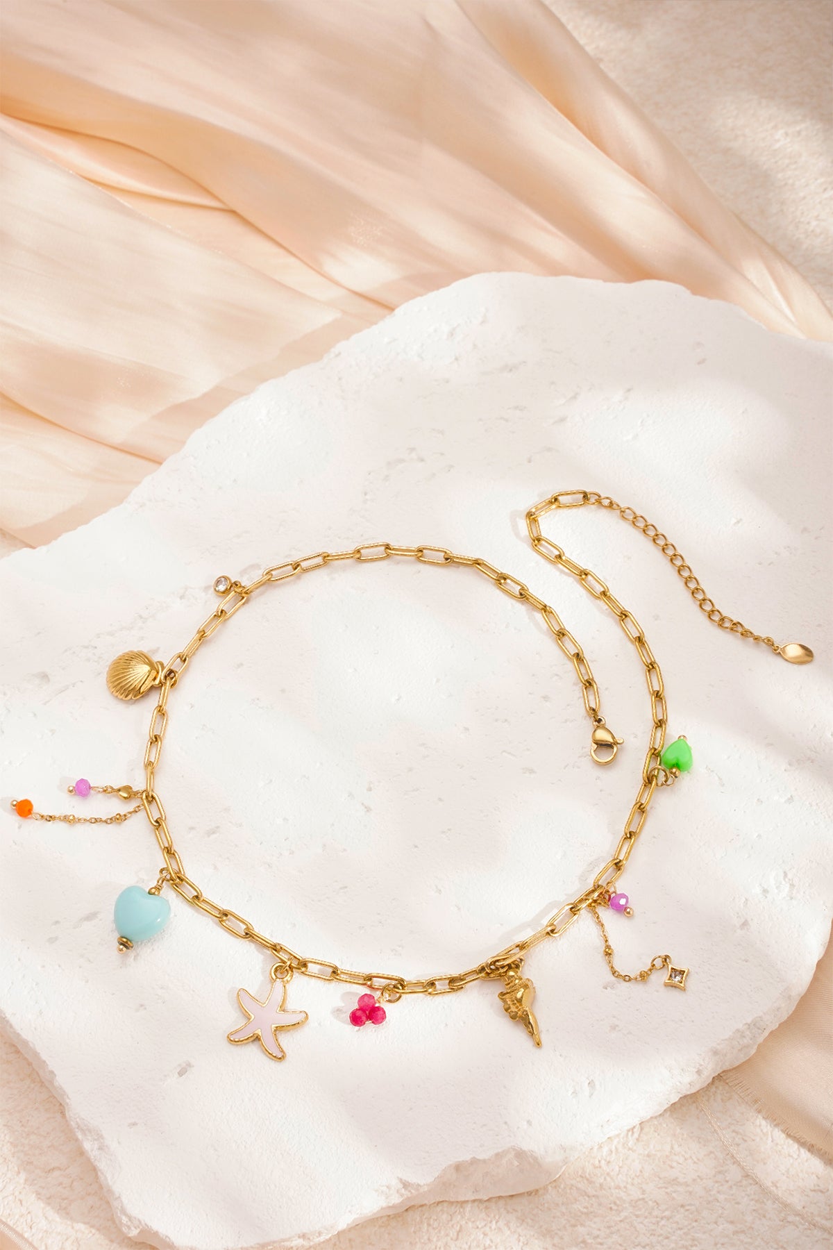 damen halskette seestern | 304s-edelstahl | goldfarbe